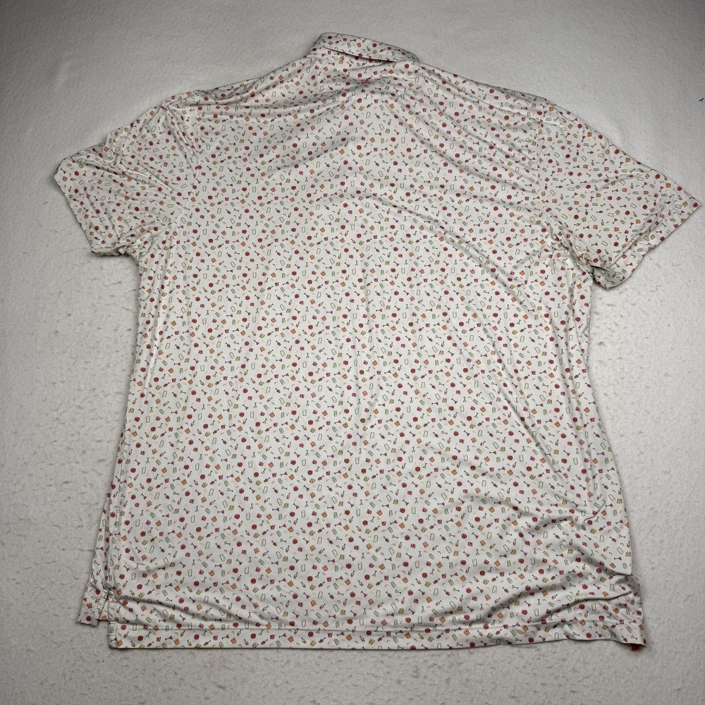 Johnnie-O Polo Mens 2XL Cocktail Print Golf Featherweight Oak Tree National - Picture 6 of 7